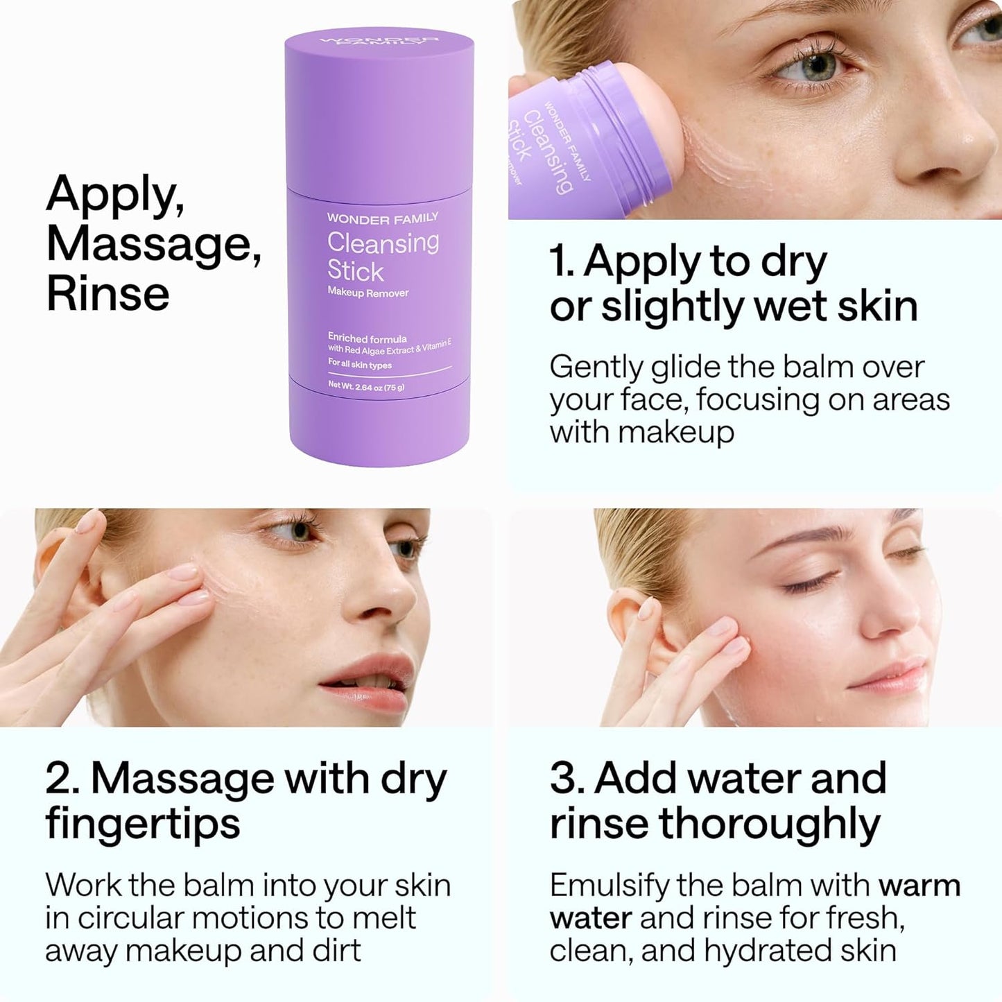 Gentle Cleansing Stick | Makeup Remover Gel Balm (Travel Size)
