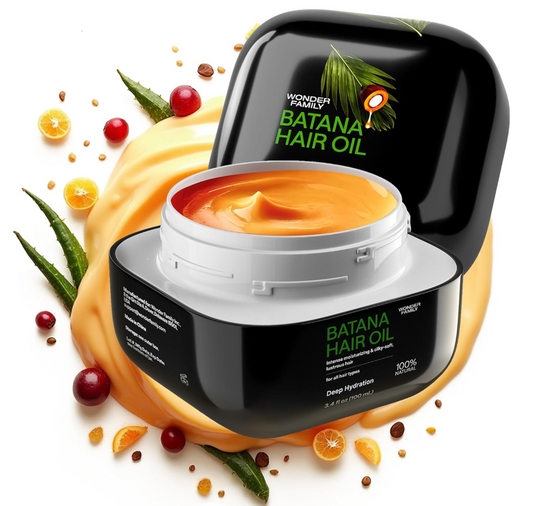 Packaging box highlighting the premium Honduran origin of the Raw Batana Oil Hair Growth Set.